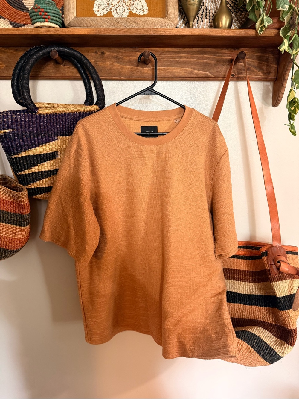PacSun Lightweight Knit Tee in Burnt Orange